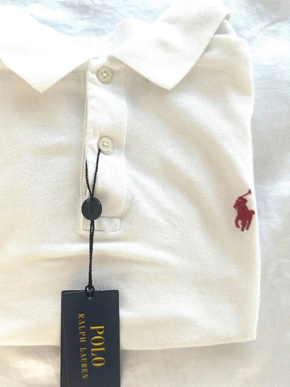 RALPH LAUREN Men's Polo White/Red Horse (Medium)(NEW)